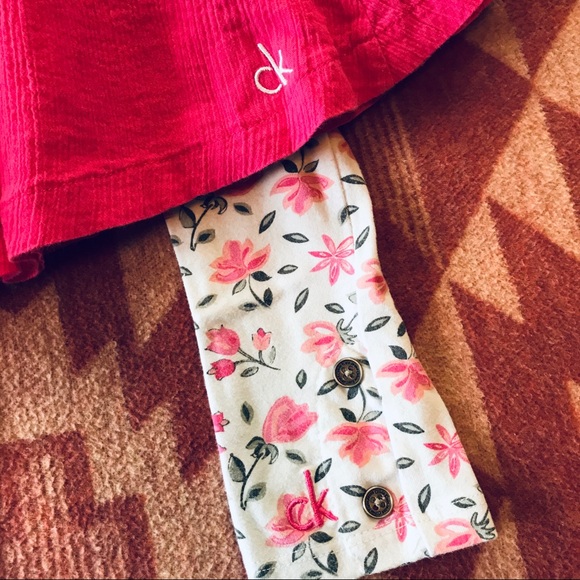 (2) Calvin Klein Set Pink Tank Top Floral Leggings - Picture 4 of 4